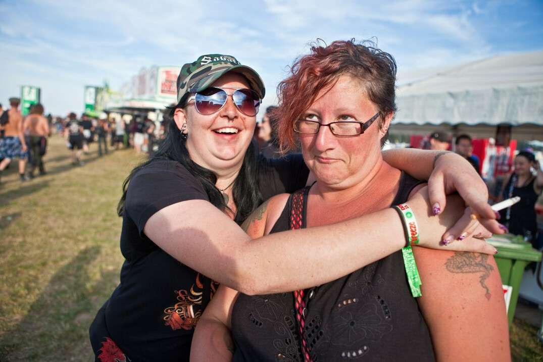 group of friends at festival